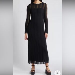 Topshop Long Sleeve Maxi Dress Black XS